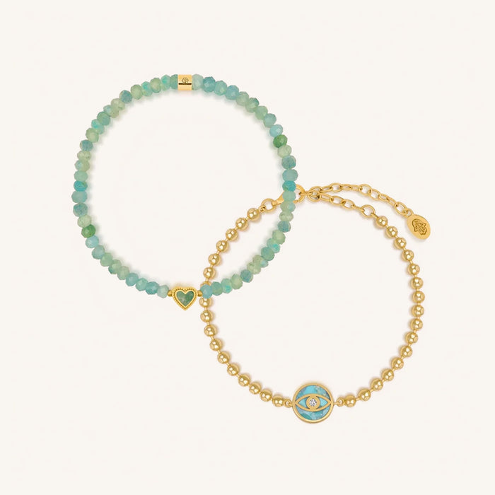 Celestial Truth Amazonite & Turquoise Bracelet Set