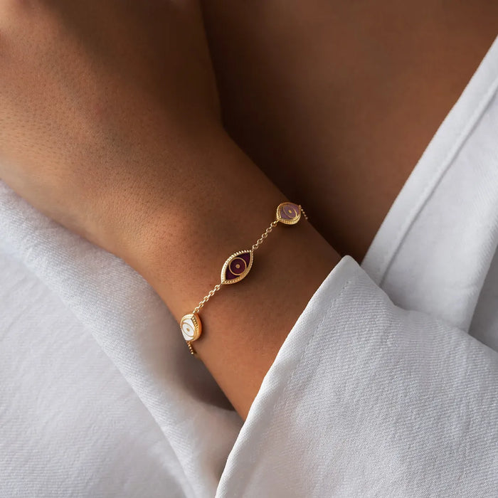 Serenity Shield Multi-Stone Evil Eye Bracelet