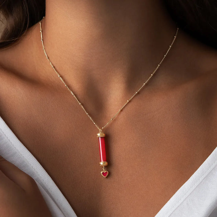 Tender Devotion Pink Tourmaline Heart Necklace