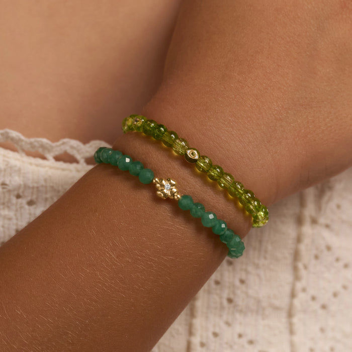 Lucky Bloom Emerald May Birthstone Evil Eye Kid's Bracelet
