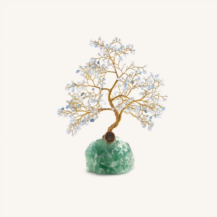 Flowing Prosperity Aquamarine & Fluorite Feng Shui Tree