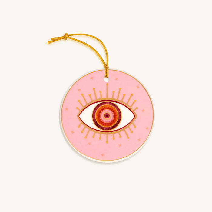 Brightened Holidays Ceramic Evil Eye Ornament