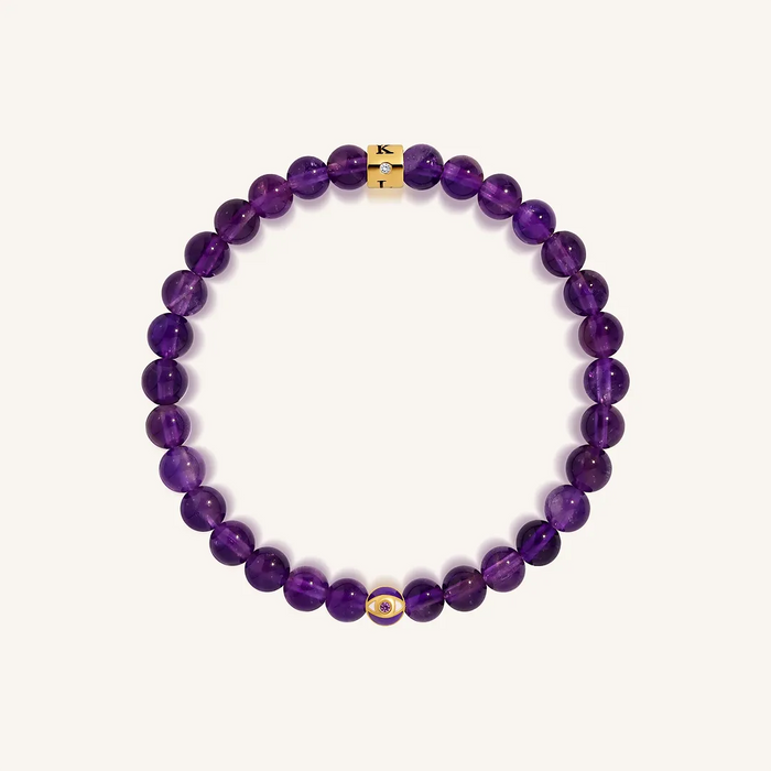 Calm Spirit Amethyst February Birthstone Evil Eye Kid's Bracelet