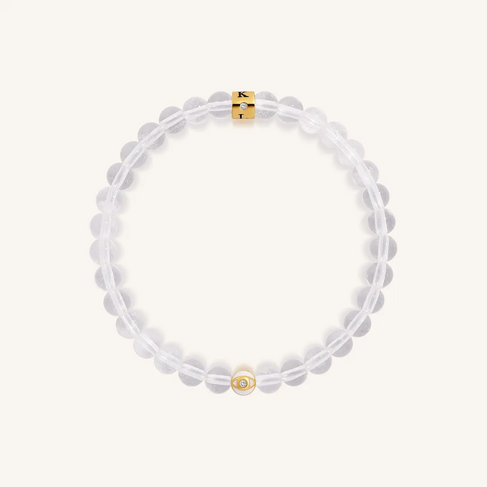 Pure Light Crystal Quartz April Birthstone Evil Eye Kid's Bracelet