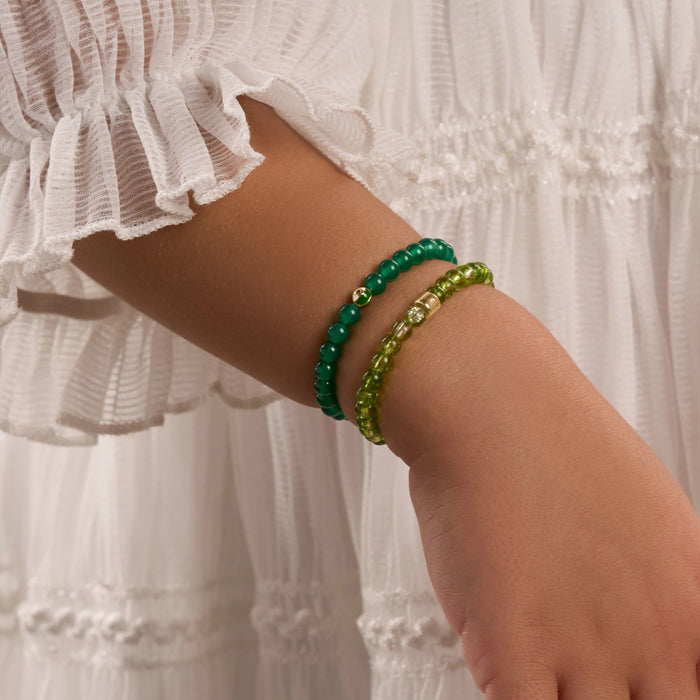 Golden Glow Peridot August Birthstone Evil Eye Kid's Bracelet