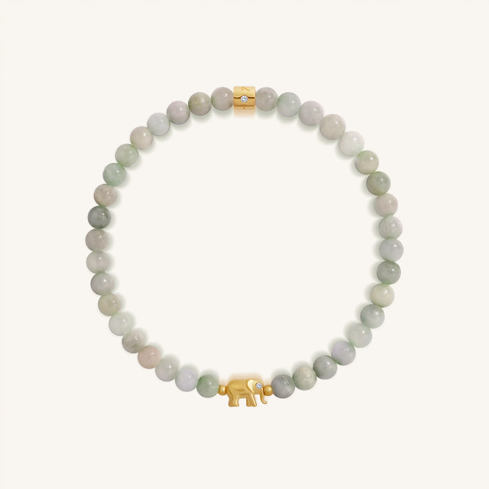 Curious Wisdom Elephant Jade Kids Bracelet