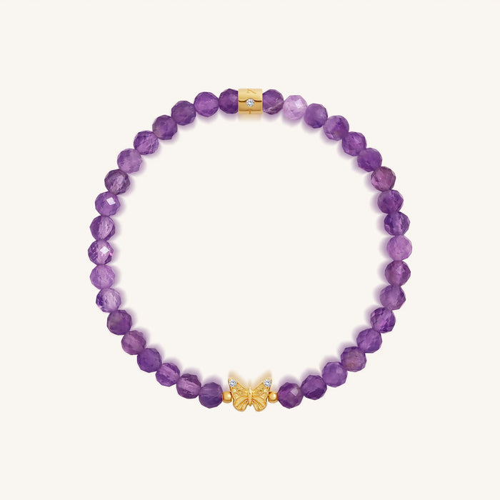 Brilliant Becoming Butterfly Amethyst Kids Bracelet