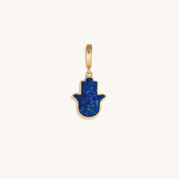 Soothing Vibrations Lapis Lazuli Hamsa Engravable Charm
