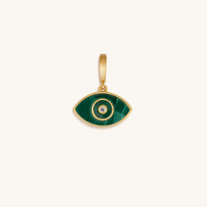Zen Mindstate Malachite Evil Eye Engravable Charm