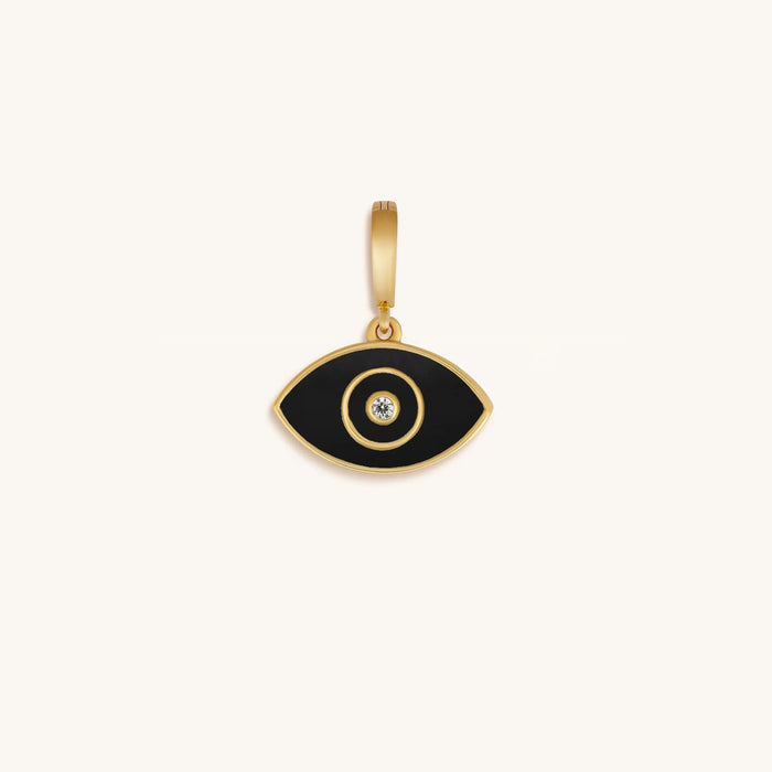 Spiritual Awareness Black Onyx Evil Eye Engravable Charm