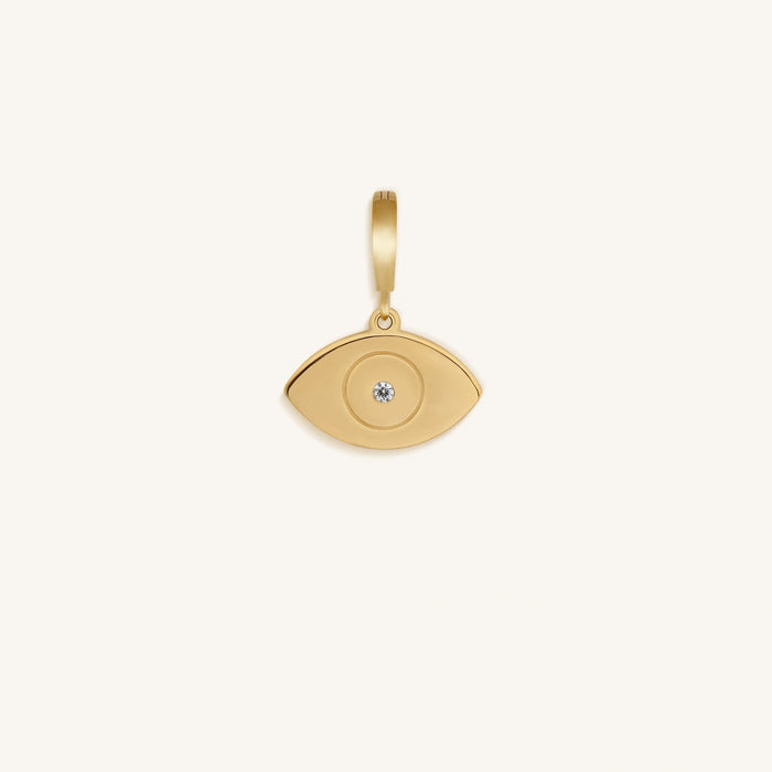 Prosperity Secured Gold Evil Eye Engravable Charm