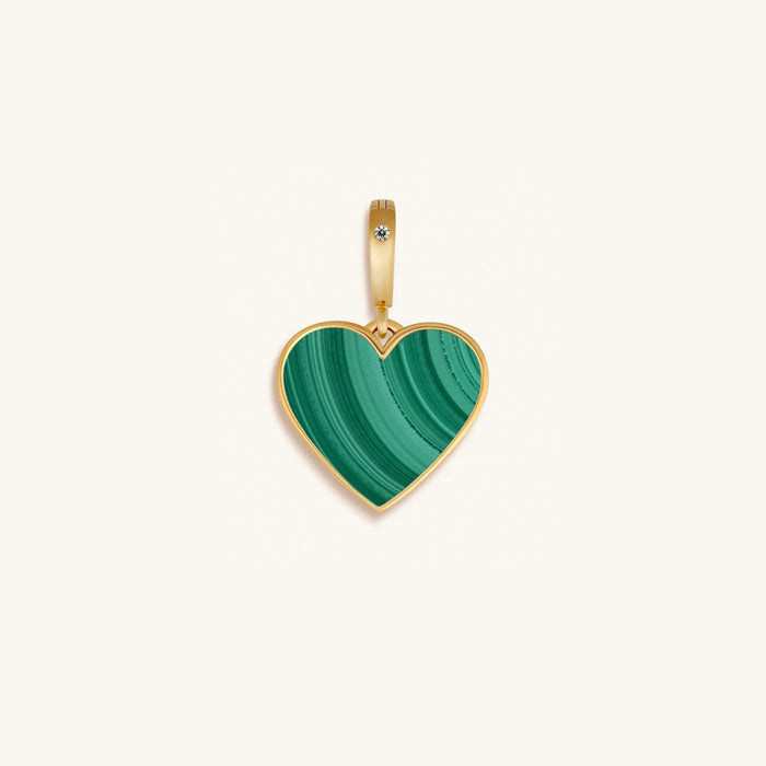 Enduring Inspiration Malachite Heart Engravable Charm
