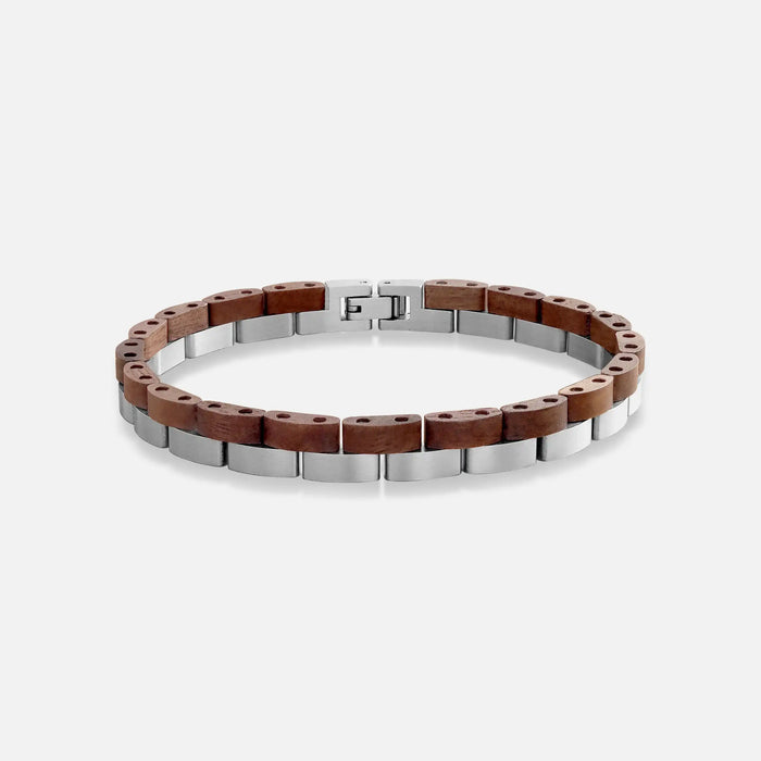 Rooted Horizon Stainless Steel Walnut Bracelet