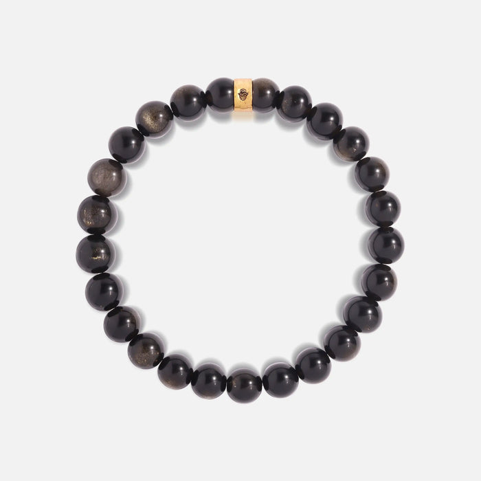 Lunar Shield Gold Obsidian Bracelet
