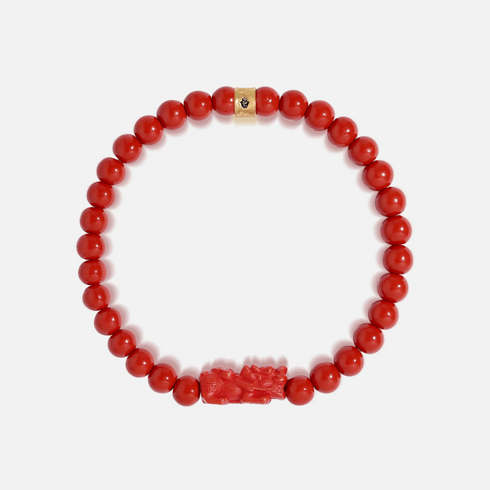 Prosperous Resolve Cinnabar Dragon Feng Shui Bracelet