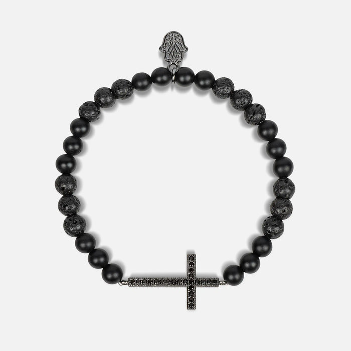 Rooted Faith Lava Cross Bracelet