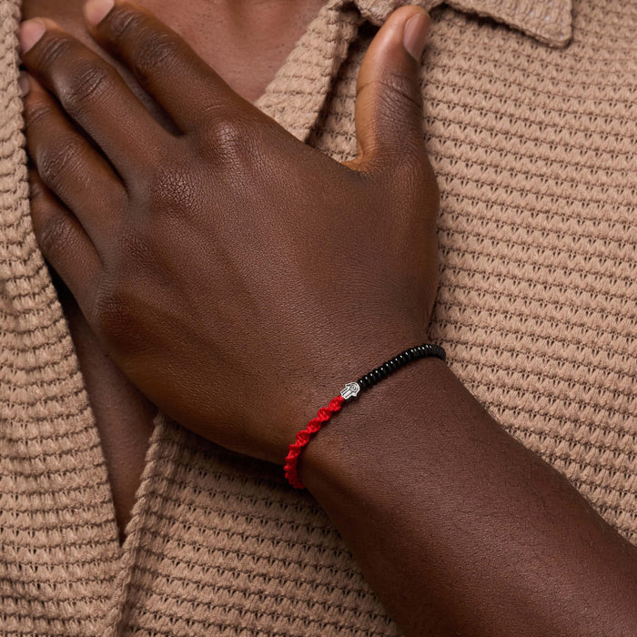 Unshakable Spirit Onyx Hamsa Red String Bracelet