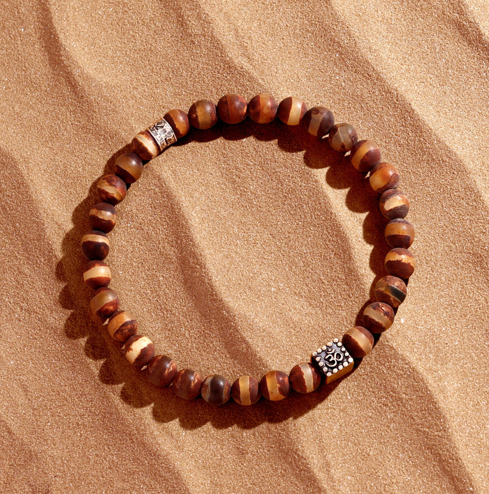 Inner Calm Tibetan Bead Om Bracelet