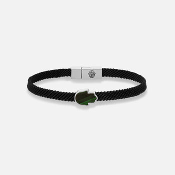 Guardian of Harmony Malachite Hamsa Black String Bracelet
