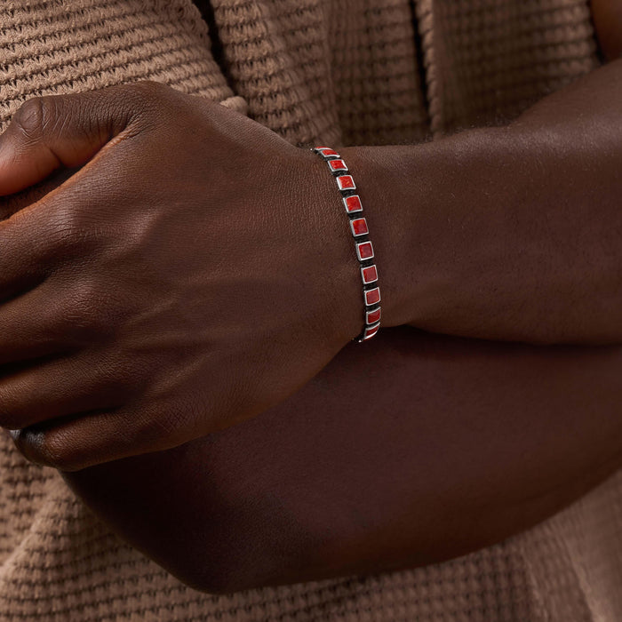 Courage & Wisdom Coral Silver Bracelet