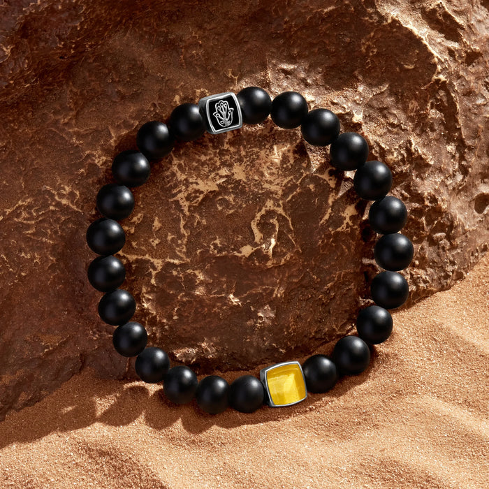 Blissful Outlook Citrine Birthstone Bracelet on Black Onyx