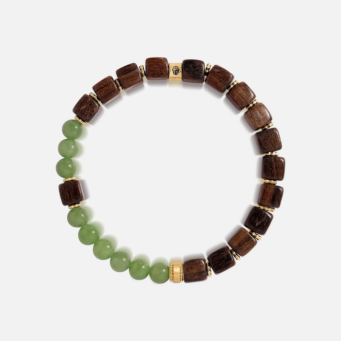 Quiet Resolve Agarwood & Jadeite Bracelet
