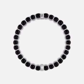 Divine Sentinel Onyx Bead Bracelet