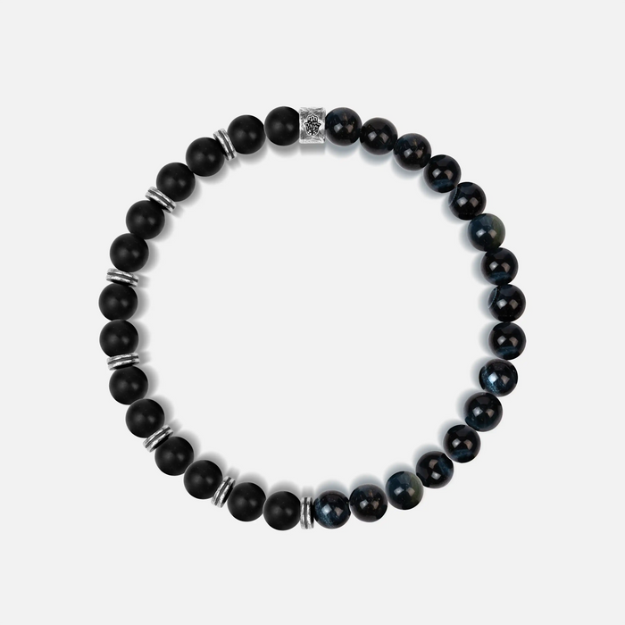 Balanced Perspective Onyx & Blue Tiger's Eye Bracelet
