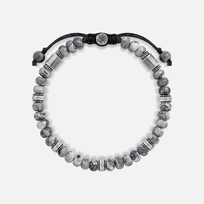 Resolute Harmony Grey Jasper Macramé Bracelet