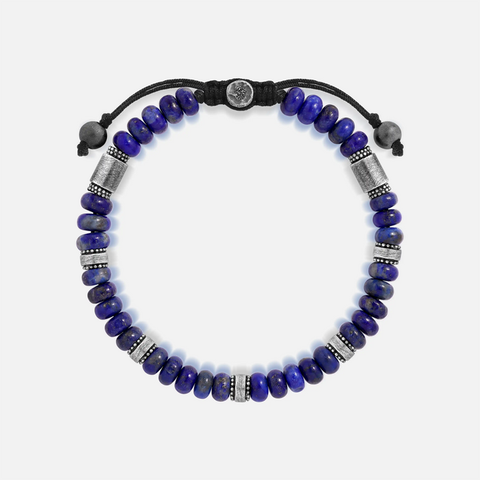 Midnight Sky Deep Lapis Macramé Bracelet
