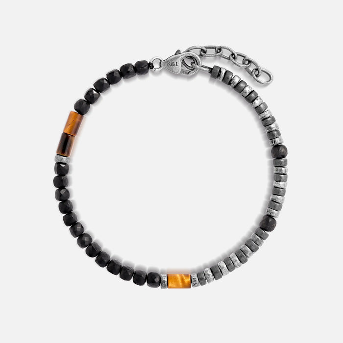 Enduring Horizon Onyx & Tiger’s Eye Heishi Bracelet