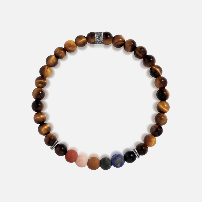Serene Fearlessness Tiger's Eye Matte Jasper Chakra Bracelet