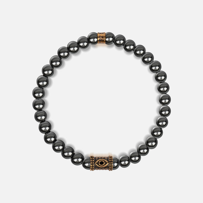 Spiritual Fortress Hematite Evil Eye Charm Bracelet