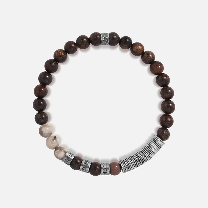 Steadfast Intention Bronzite & Jasper Heishi Bracelet