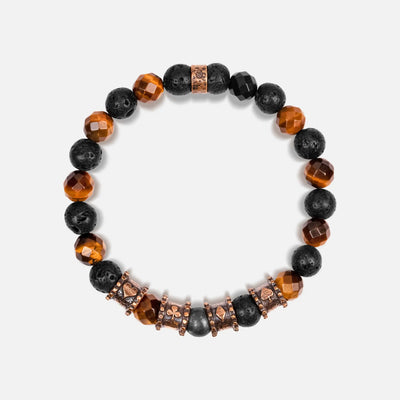 Streak of Luck Tiger's Eye Lava Bracelet
