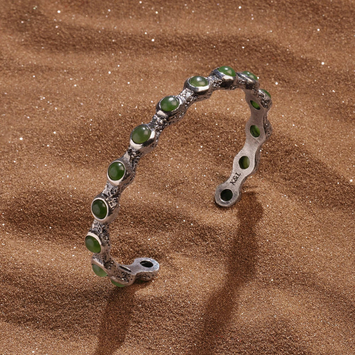 Path of Prosperity - Olive Jade Men’s Cuff