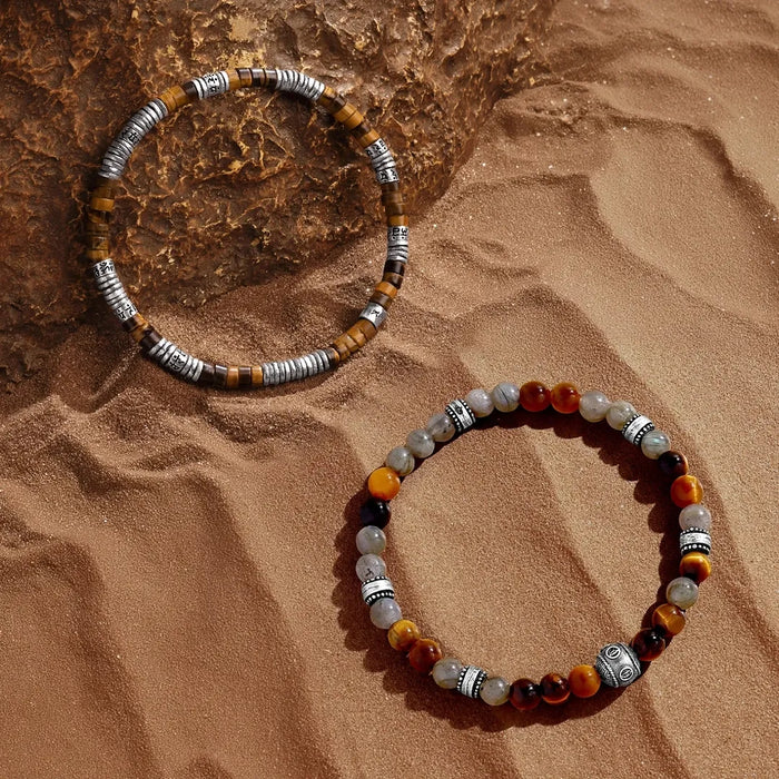 Fearless Insight Tiger's Eye & Labradorite Bracelet Set