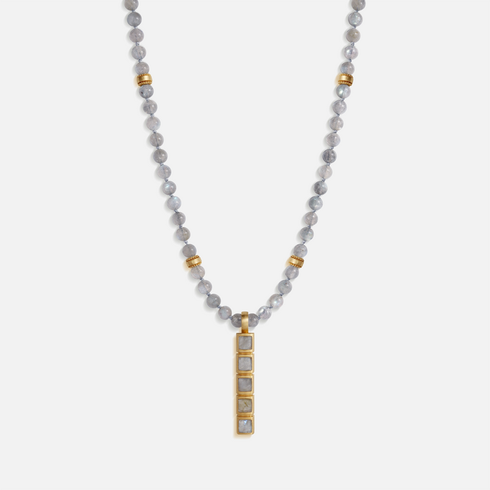 Eclipse Path Labradorite Bar Necklace