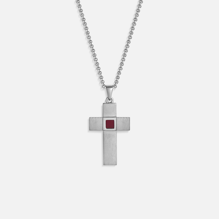 Enduring Faith Silver Cross Bible Nano Chip Necklace