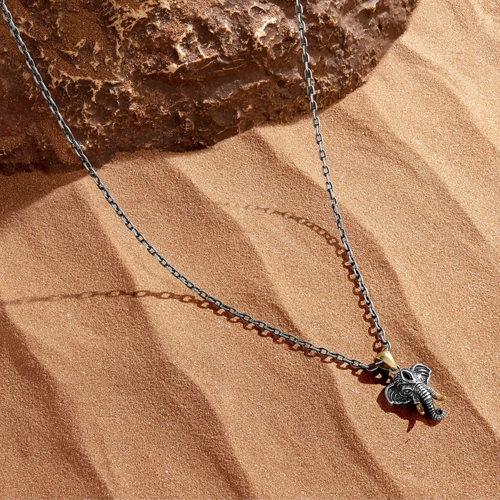 Majestic Guardian Elephant Head Necklace