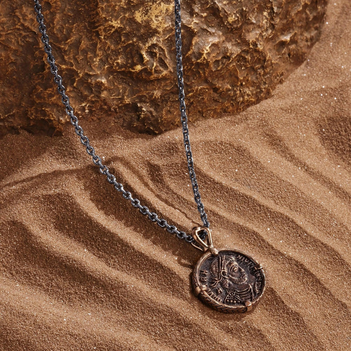 Sacred Service - Onyx Augustus Caesar Coin Necklace