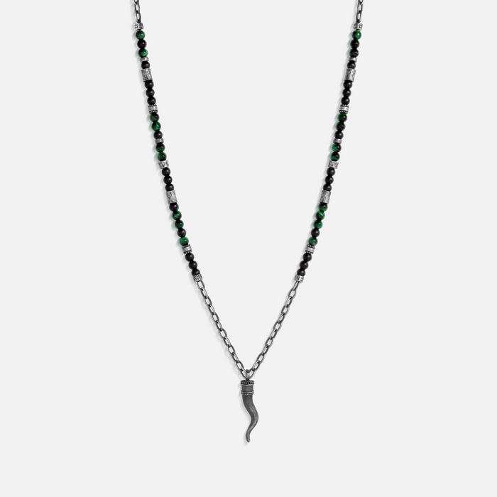 Fortune Bound Cornetto Onyx & Tiger’s Eye Necklace