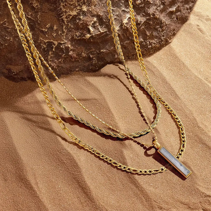 Celestial Poise Labradorite Necklace Set