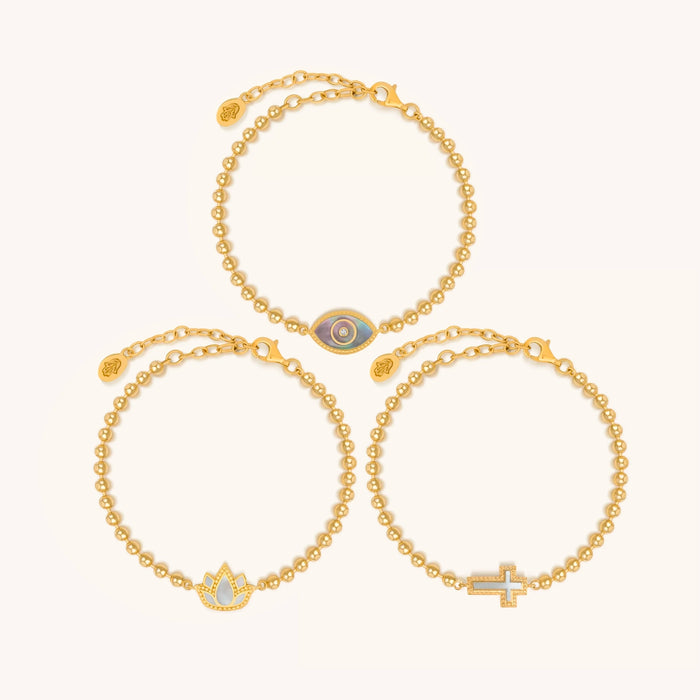 Sacred Harmony Mother of Pearl Bracelet Set