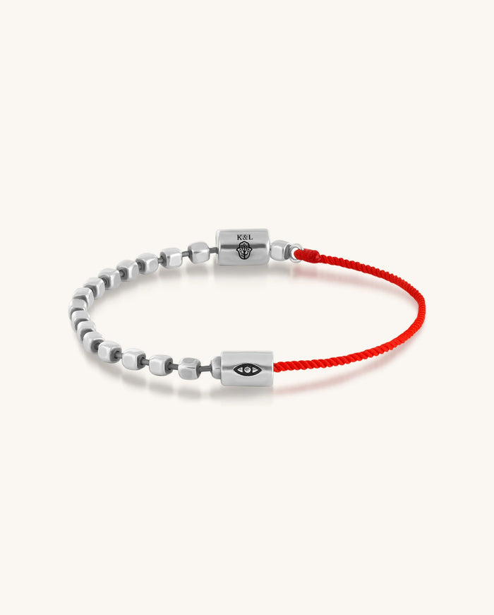 Harmonious Frequency Women's Silver Red String Evil Eye Bracelet