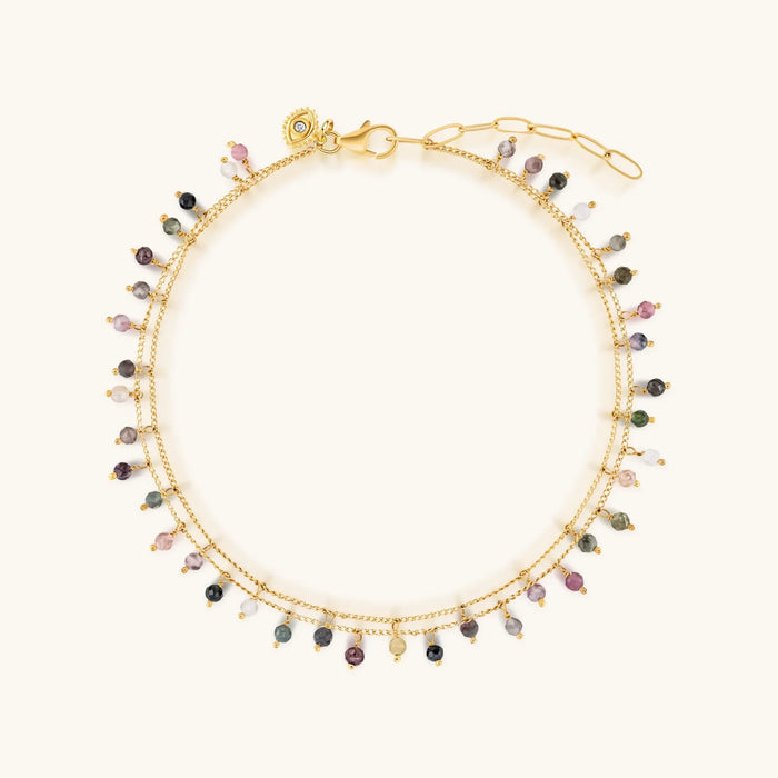 Balanced Energies Tourmaline Double Strand Anklet