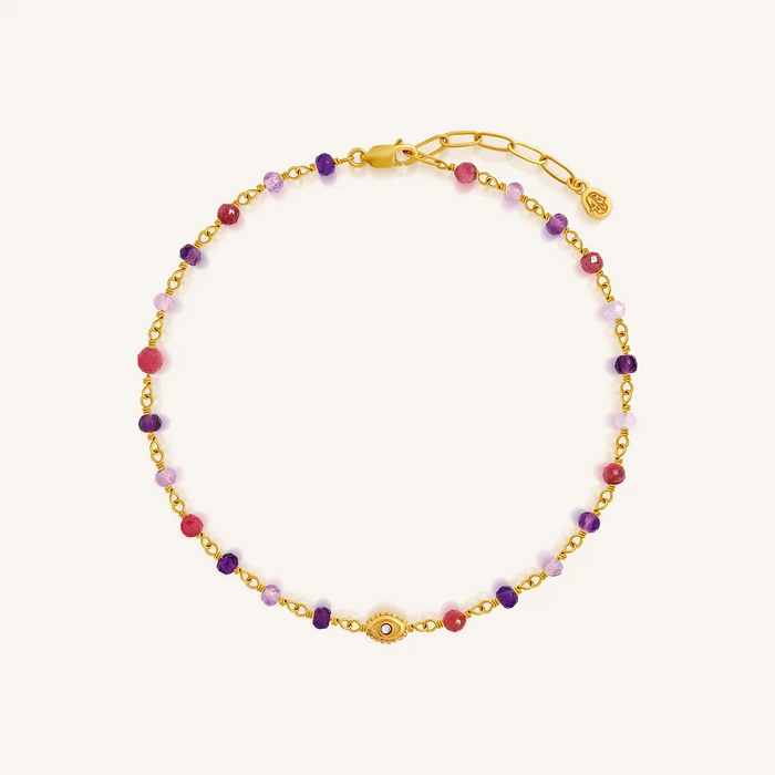 Tranquil Vision Multi-Stone Evil Eye Anklet