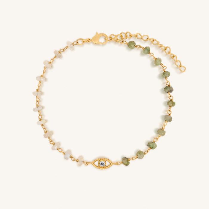 Inner Harmony Opal Emerald Evil Eye Bracelet