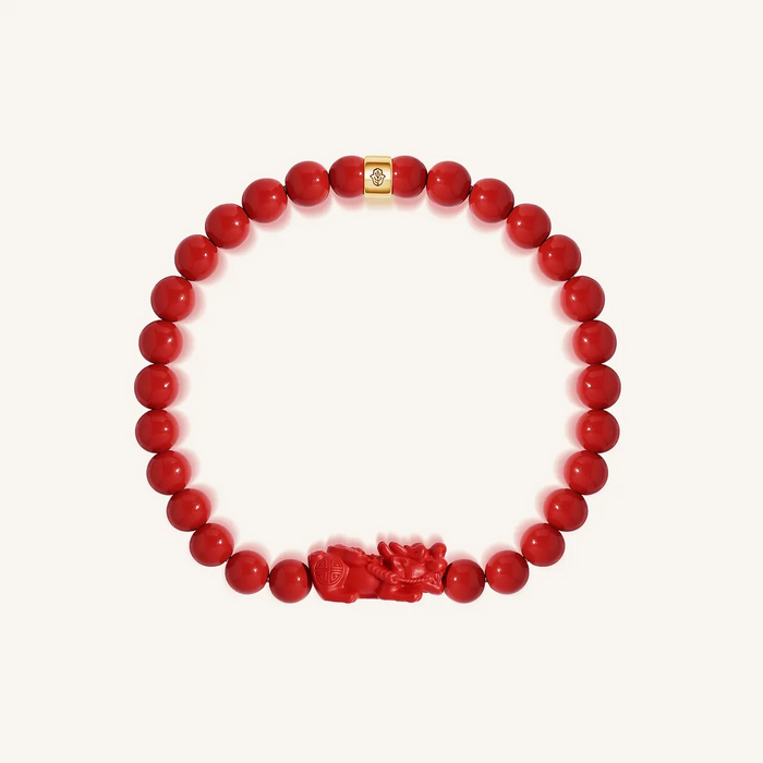 Crimson Fortune Cinnabar Dragon Feng Shui Bracelet