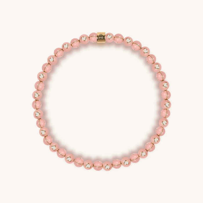 Profound Love Pink Enamel Heart Charm Bracelet